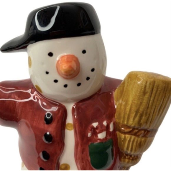 Sakura Debbie Mumm Snowman Salt Pepper Shaker Set Christmas Holidays Vintage - Picture 10 of 12